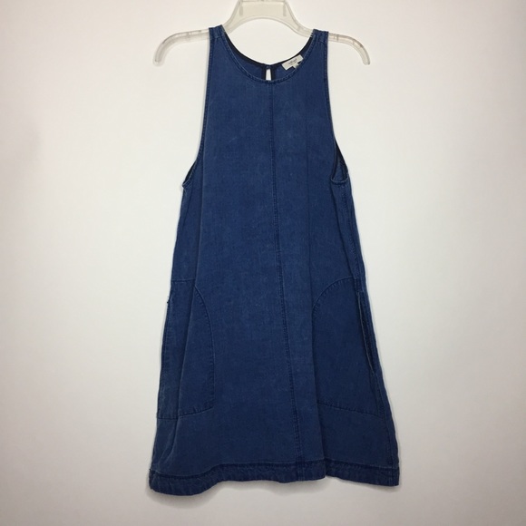 Aritzia Wilfred Trompette Dress With Linen Blue M - Picture 4 of 15